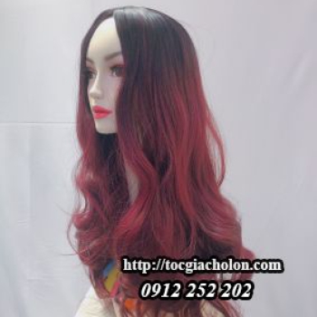 Tóc 2 mái xoăn đuôi tím than đỉnh đen